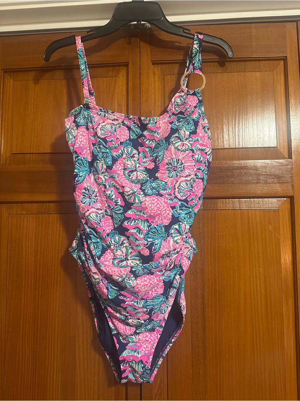 Lilly Pulitzer oyster bay navy shroom with a view Leola swimsuit